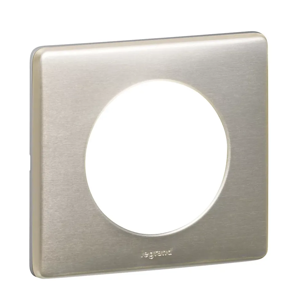 Plaque de finition 1 poste Legrand Céliane 0 998 60 coloris titane l.90 x P.9 x H.82 mm