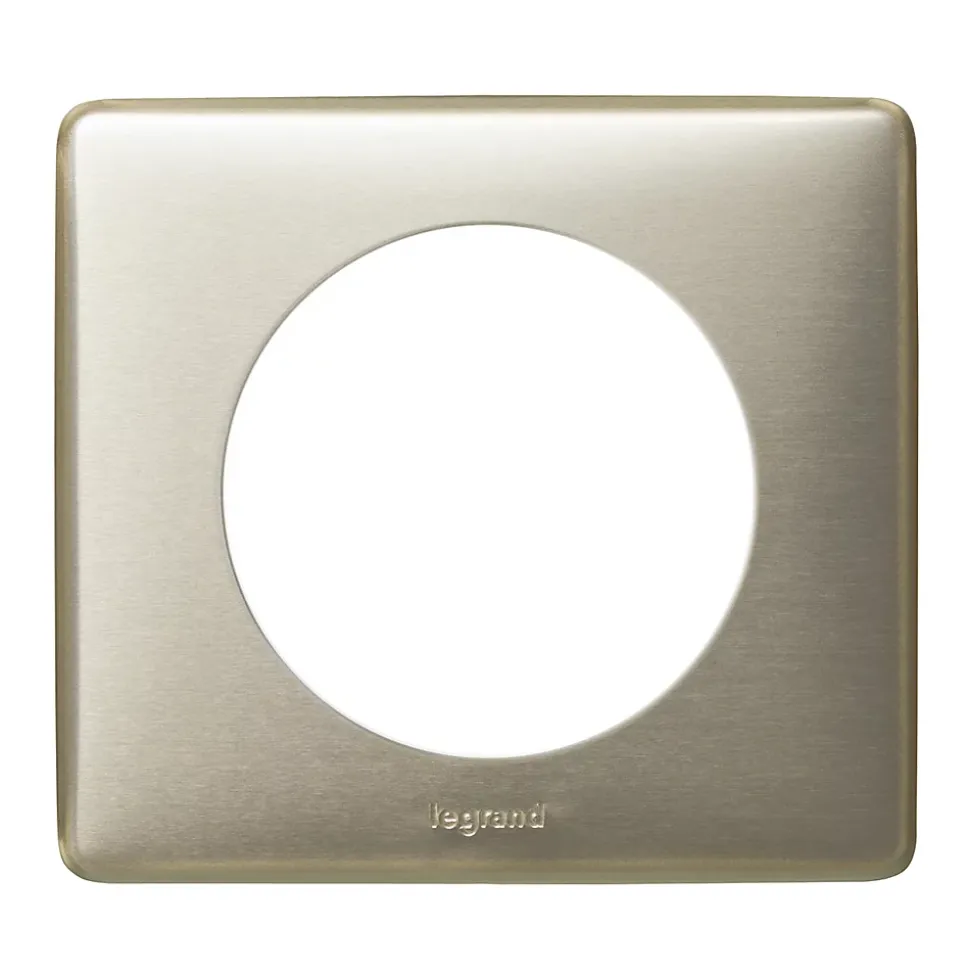 Plaque de finition 1 poste Legrand Céliane 0 998 60 coloris titane l.90 x P.9 x H.82 mm