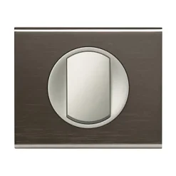 Plaque de finition 1 poste Legrand Céliane 0 690 31 coloris black nickel l.100 x P.8,5 x H.83 mm