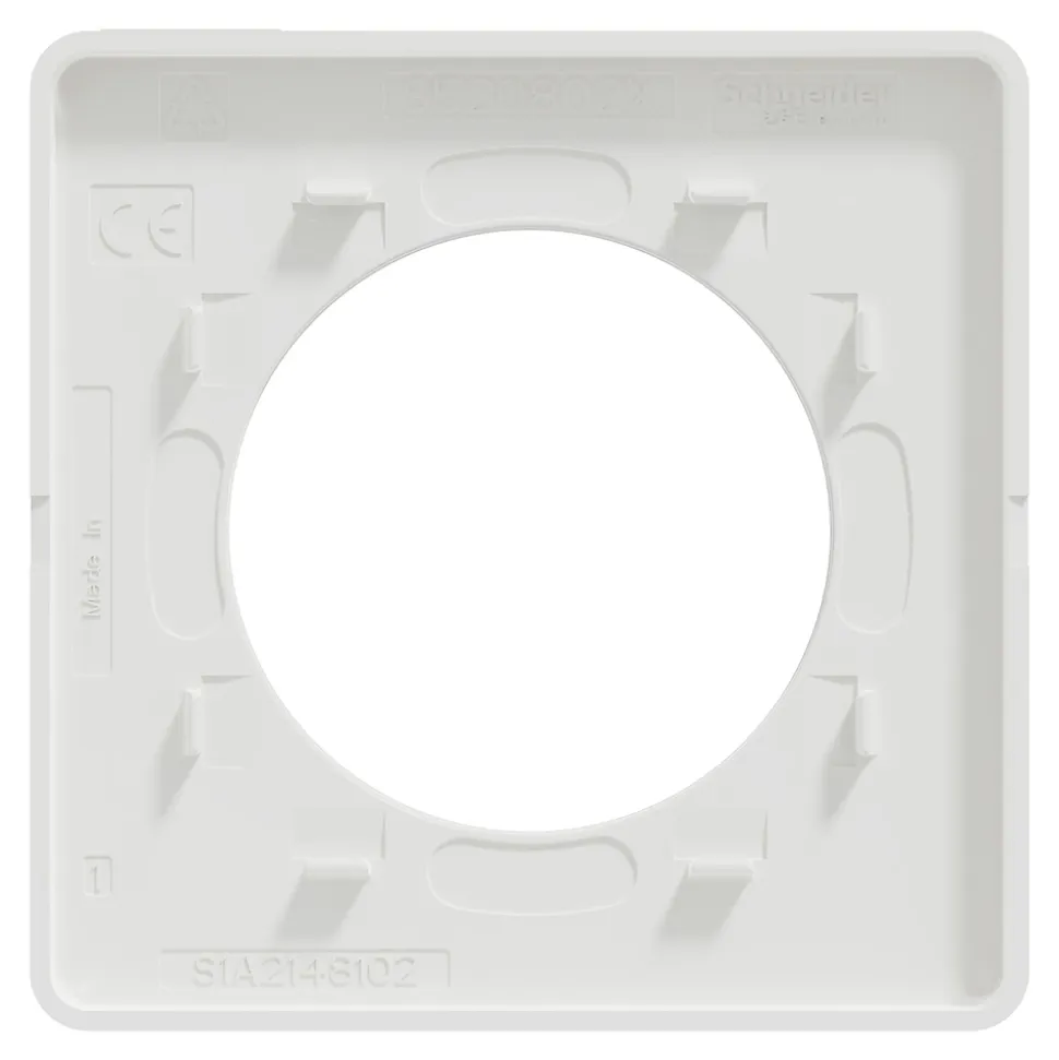 Plaque de finition 1 poste Schneider Electric Odace Touch S520802 coloris blanc l.85 x P.10 x H.85 mm