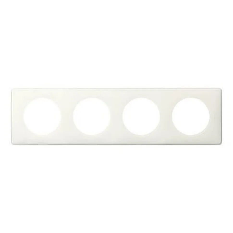 Plaque de finition 4 postes Legrand Céliane 0 988 99 coloris laqué blanc l.303 x P.8,5 x H.82 mm