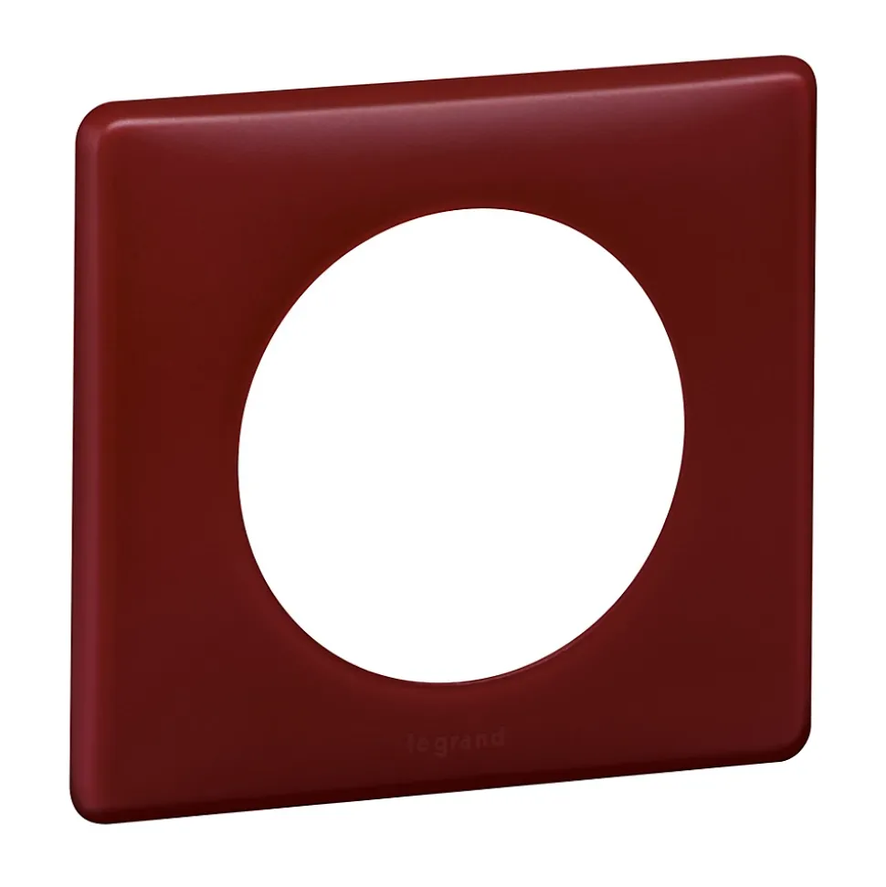 Plaque de finition 1 poste Legrand Céliane 0 988 32 coloris poudré bordeaux l.90 x P.8,5 x H.82 mm
