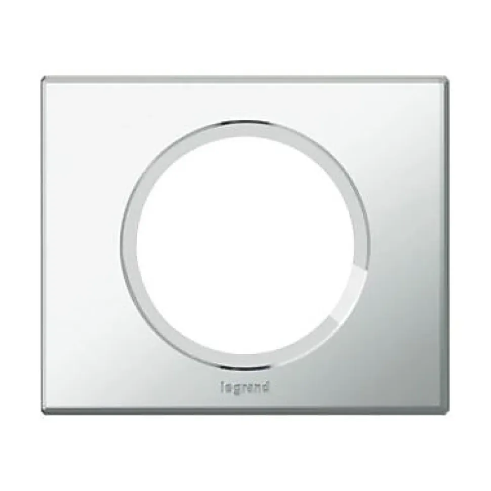 Plaque de finition 1 poste Legrand Céliane 0 691 21 coloris verre miroir l.100 x P.8,5 x H.82 mm