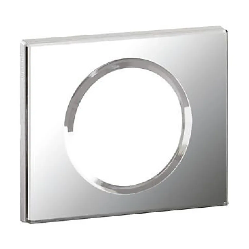 Plaque de finition 1 poste Legrand Céliane 0 691 21 coloris verre miroir l.100 x P.8,5 x H.82 mm