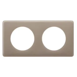 Plaque de finition 2 postes Legrand Céliane 0 988 24 coloris laqué galet l.161 x P.8,5 x H.82 mm