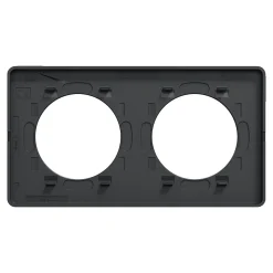 Plaque de finition 2 postes Schneider Electric Odace Touch S540804L coloris bronze avec liseré anthracite l.156 x P.10 x H.85 mm