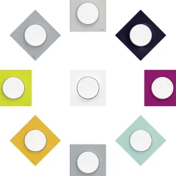Plaque de finition 1 poste Schneider Electric Odace Styl S540702 coloris anthracite l.85 x P.10 x H.85 mm
