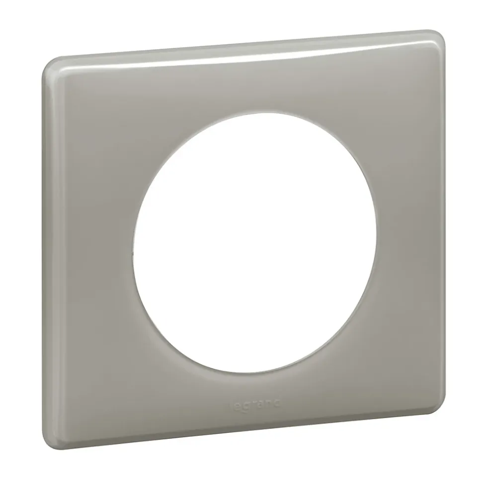 Plaque de finition 1 poste Legrand Céliane 0 988 59 coloris laqué gris perle l.90 x P.8,5 x H.82 mm