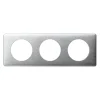 Plaque de finition 3 postes Legrand Céliane 0 998 67 coloris aluminium l.232 x P.9 x H.82 mm