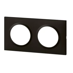 Plaque de finition 2 postes Legrand Dooxie 6 008 62 coloris noir velours l.158 x P.10 x H.87 mm