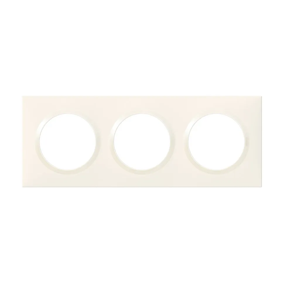 Plaque de finition 3 postes Legrand Dooxie 6 009 03 coloris blanc l.229 x P.10 x H.87 mm