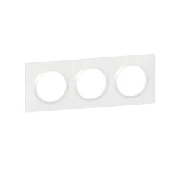Plaque de finition 3 postes Legrand Dooxie 6 009 03 coloris blanc l.229 x P.10 x H.87 mm