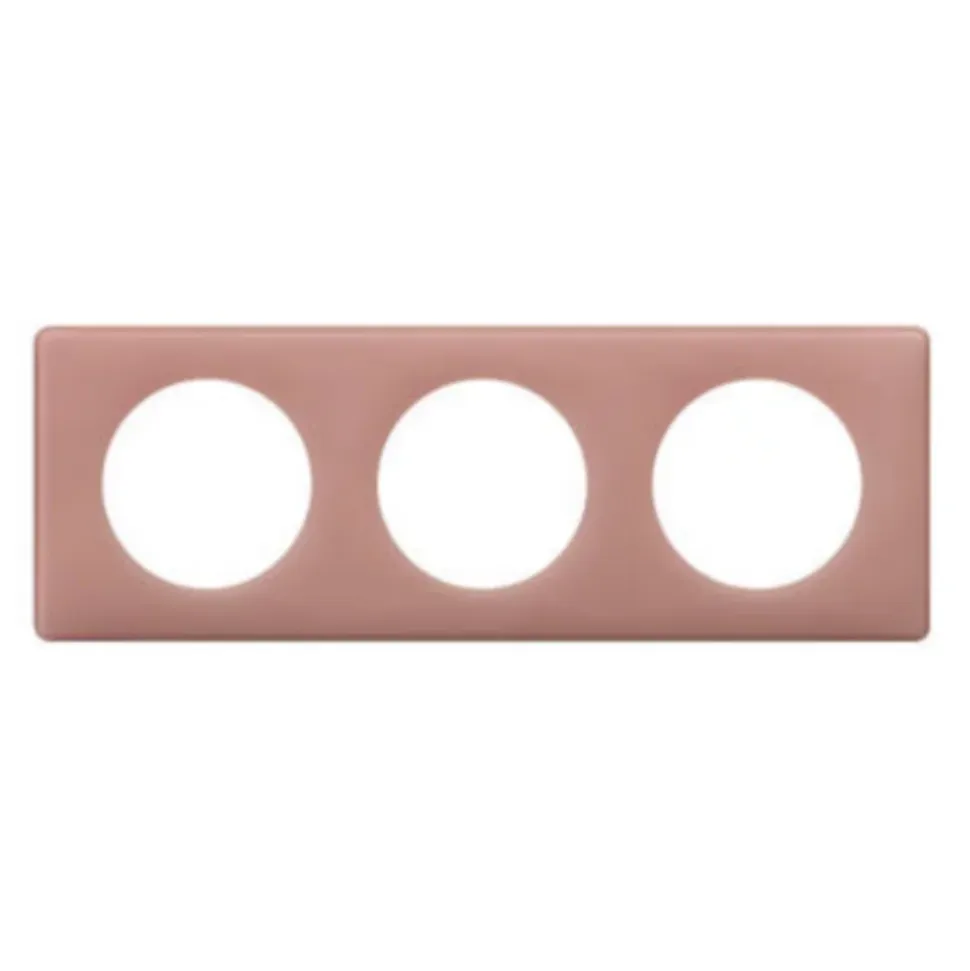Plaque de finition 3 postes Legrand Céliane 0 988 31 coloris vieux rose l.232 x P.8,5 x H.82 mm