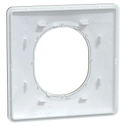 Plaque de finition 1 poste Schneider Electric Ovalis S340702E coloris anthracite avec liseré laiton l.87 x P.10 x H.87 mm
