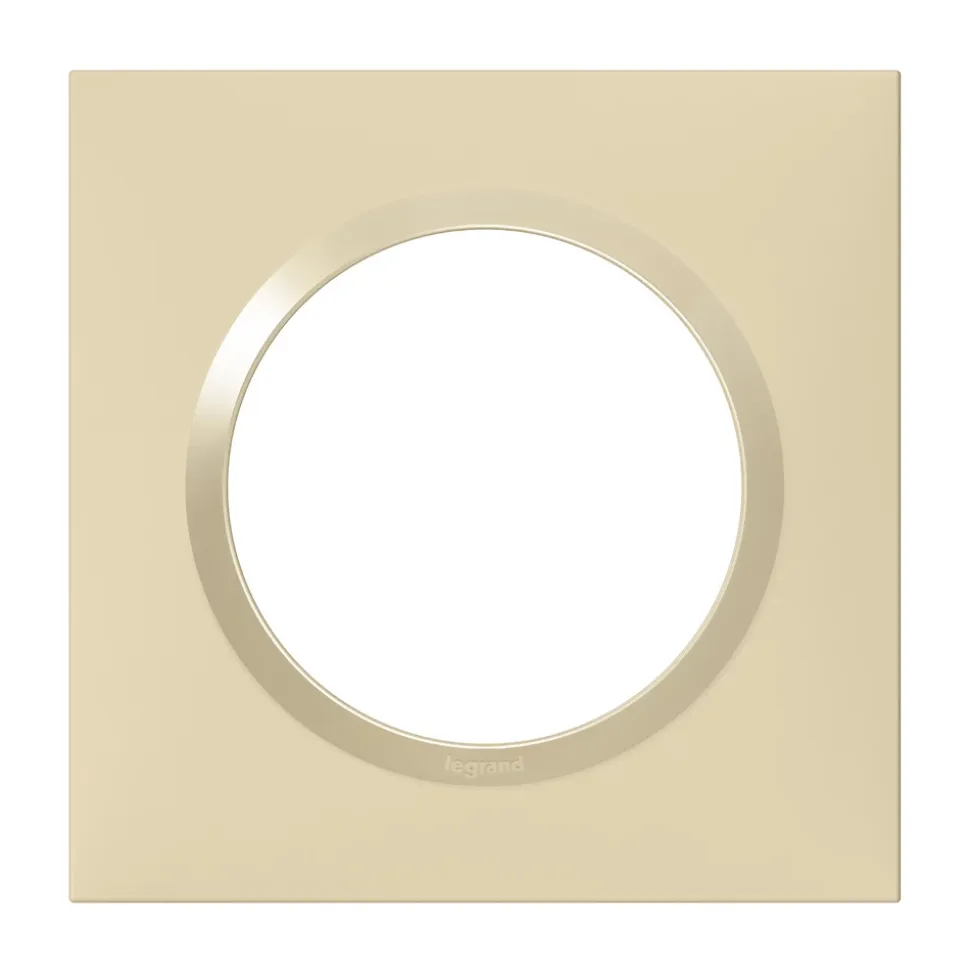 Plaque de finition 1 poste Legrand Dooxie 6 008 11 coloris dune mat avec bague dune brillante l.87 x P.10 x H.87 mm