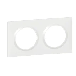 Plaque de finition 2 postes Legrand Dooxie 6 009 02 coloris blanc l.158 x P.10 x H.87 mm