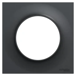Plaque de finition 1 poste Schneider Electric Odace Styl S54C702 coloris anthracite avec liseré anthracite l.85 x P.10 x H.85 mm
