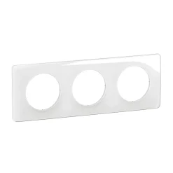 Plaque de finition 3 postes Legrand Céliane CP0023 coloris blanc émaillé l.232 x P.9 x H.82 mm