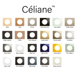 Plaque de finition 1 poste Legrand Céliane CP1121 coloris blanc amande l.90 x P.9 x H.82 mm