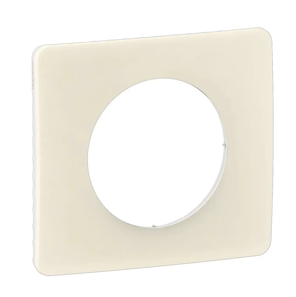Plaque de finition 1 poste Legrand Céliane CP1121 coloris blanc amande l.90 x P.9 x H.82 mm