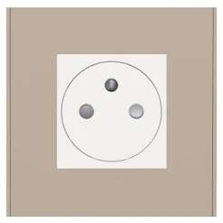 Plaque de finition 1 poste Schneider Electric Unica Déco Essentielle NU600226 coloris taupe l.88,6 x P.10,25 x H.85 mm