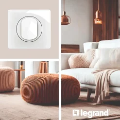 Plaque de finition 1 poste Legrand Céliane CP0021 coloris blanc émaillé l.90 x P.9 x H.82 mm