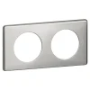 Plaque de finition 2 postes Legrand Céliane 0 988 72 coloris alu snake l.161 x P.8,5 x H.82 mm
