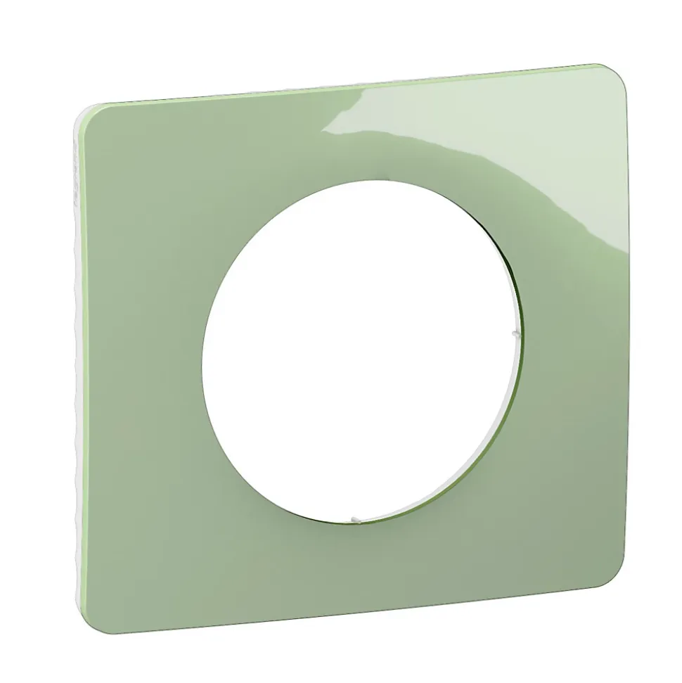 Plaque de finition 1 poste Legrand Céliane CP0521 coloris vert céladon l.90 x P.9 x H.82 mm