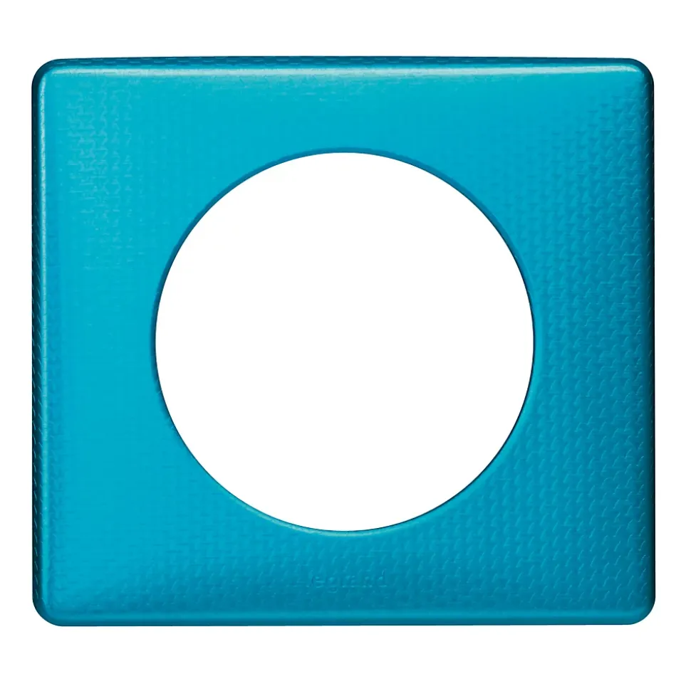 Plaque de finition 1 poste Legrand Céliane 0 988 56 coloris métal blue snake l.90 x P.8,5 x H.82 mm