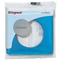 Plaque de finition 1 poste Legrand Céliane 0 988 56 coloris métal blue snake l.90 x P.8,5 x H.82 mm