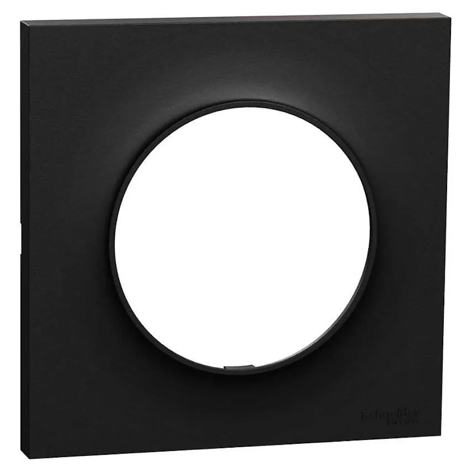 Plaque de finition 1 poste - Odace Origine - S949702 - Schneider - Noir