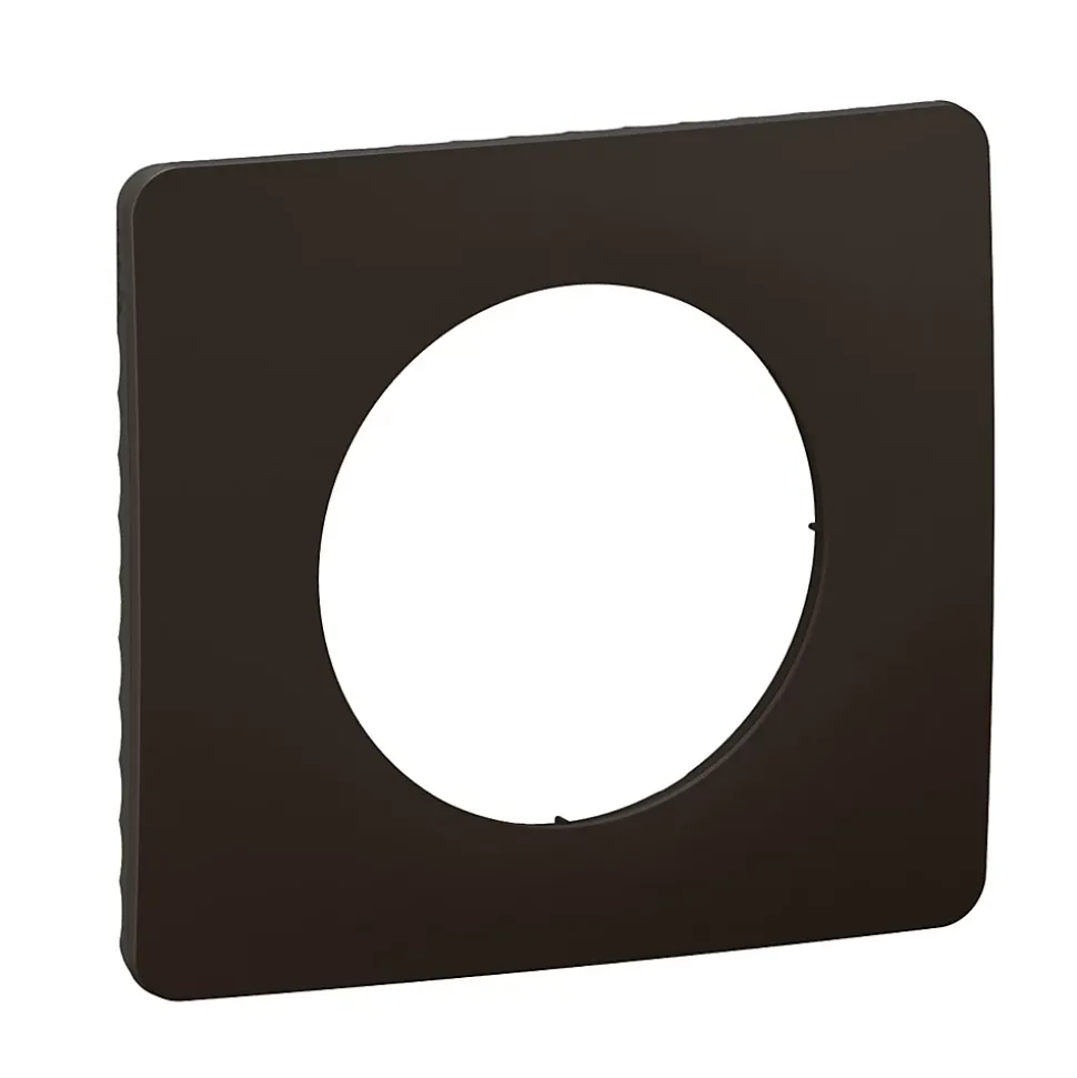 Plaque de finition 1 poste Legrand Céliane CP0121 coloris noir mat l.90 x P.9 x H.82 mm