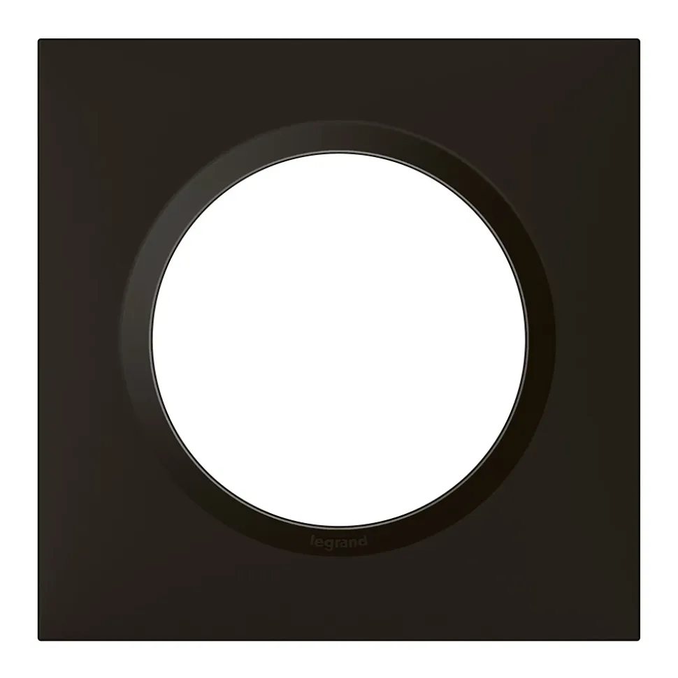 Plaque de finition 1 poste Legrand Dooxie 6 008 61 coloris noir velours l.87 x P.10 x H.87 mm