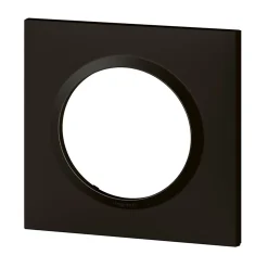 Plaque de finition 1 poste Legrand Dooxie 6 008 61 coloris noir velours l.87 x P.10 x H.87 mm