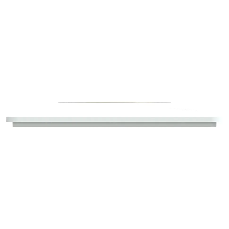 Plaque de finition 1 poste Schneider Electric Ovalis S320702D coloris blanc avec liseré laiton l.87 x P.10 x H.87 mm
