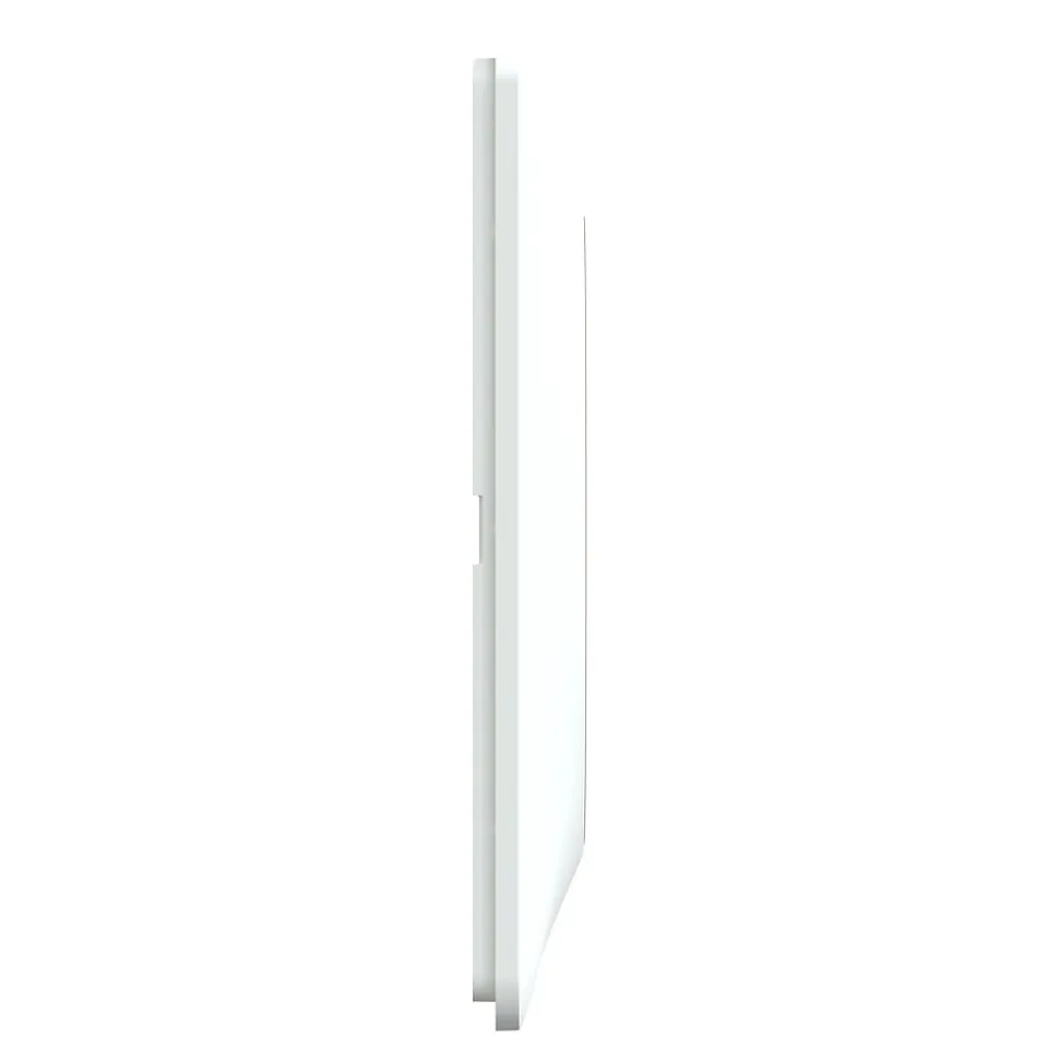 Plaque de finition 1 poste Schneider Electric Ovalis S320702D coloris blanc avec liseré laiton l.87 x P.10 x H.87 mm