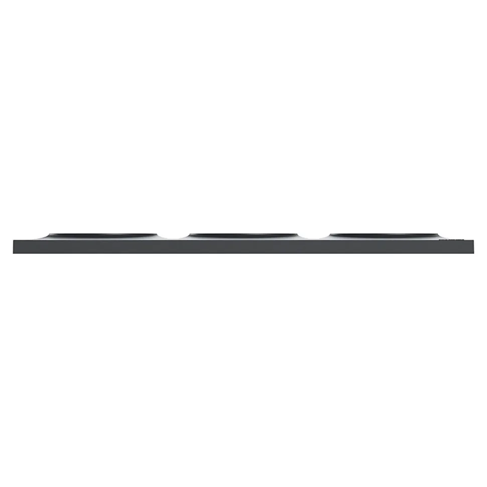 Plaque de finition 3 postes Schneider Electric Odace Styl S540706 coloris anthracite l.227 x P.10 x H.85 mm
