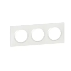 Plaque de finition blanche triple Legrand Dooxie
