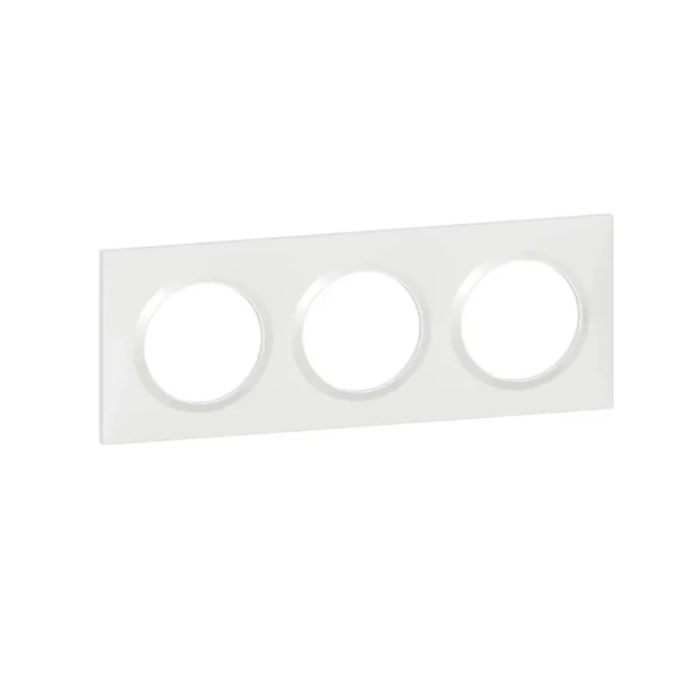 Plaque de finition blanche triple Legrand Dooxie