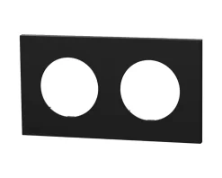 Plaque de finition double Noir onyx Schneider Odace