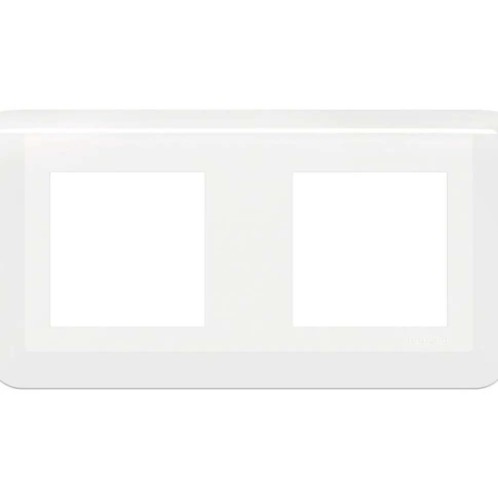 Plaque de finition horizontale compartimentée Mosaic Legrand - 2x2 modules - Blanc