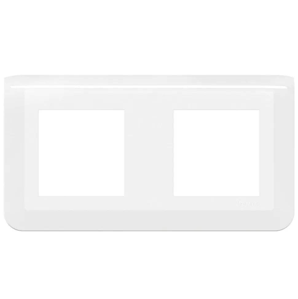 Plaque de finition horizontale compartimentée Mosaic Legrand - 2x2 modules - Blanc