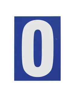 Plaque de signalisation 0, marquage blanc sur fond bleu, panneau PVC adhésif, 65x90mm - THIRARD