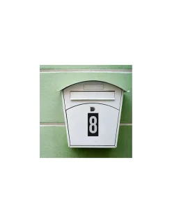 Plaque de signalisation 8, marquage blanc sur fond noir, panneau ABS à visser, 56x120mm - THIRARD