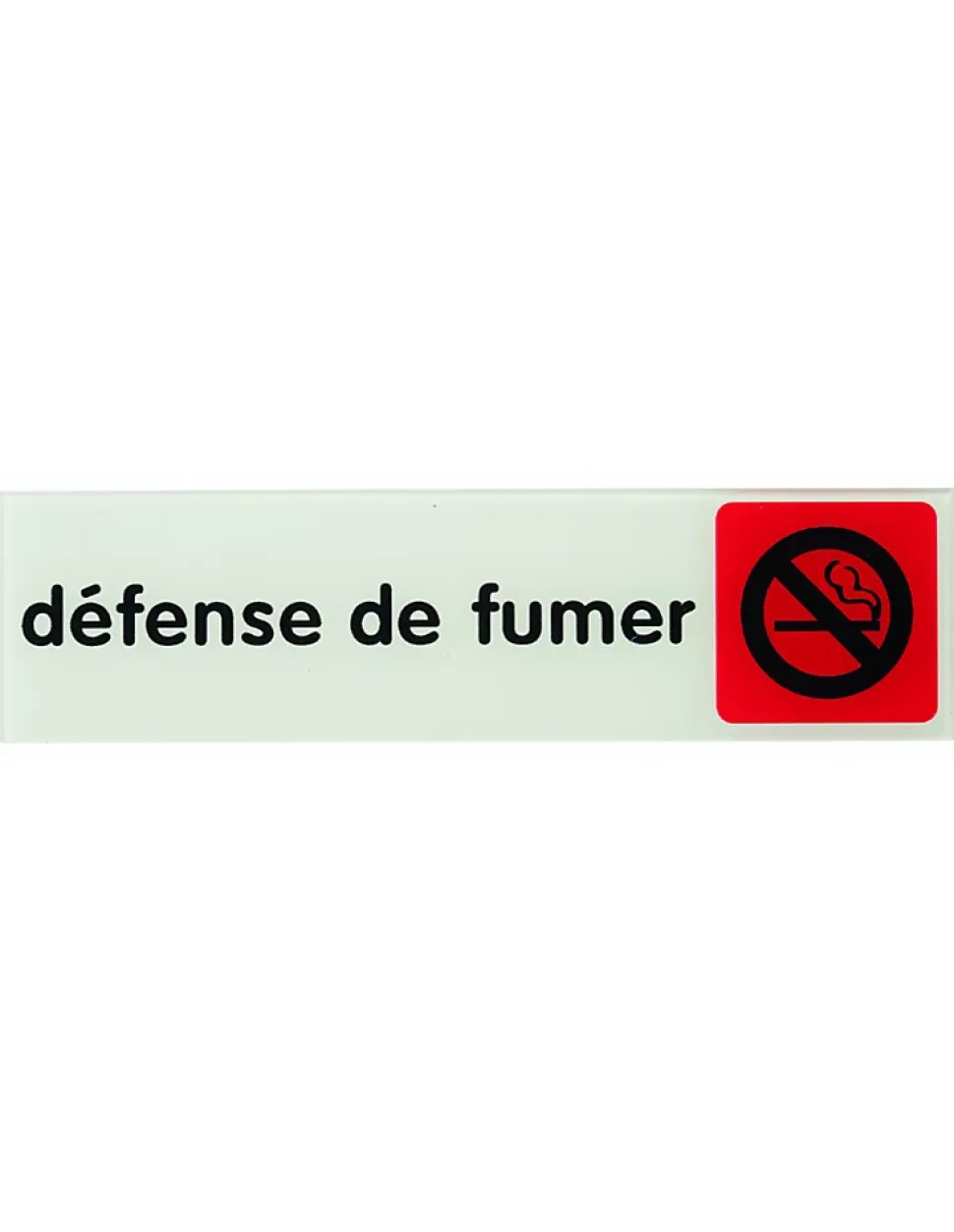 Plaque de signalisation Défense de fumer, plexiglass adhésif, 170x45mm - THIRARD