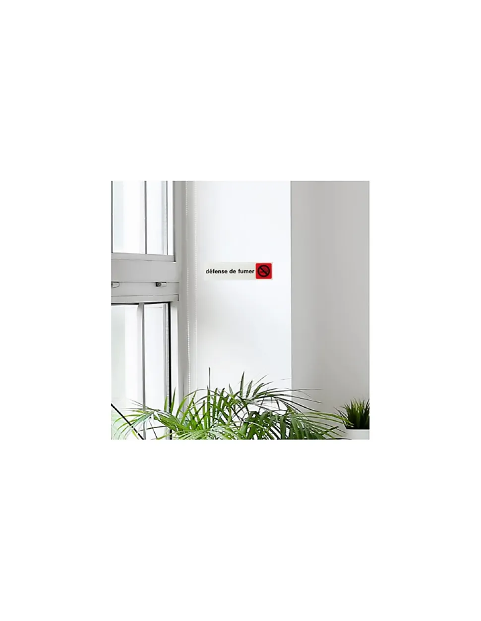 Plaque de signalisation Défense de fumer, plexiglass adhésif, 170x45mm - THIRARD