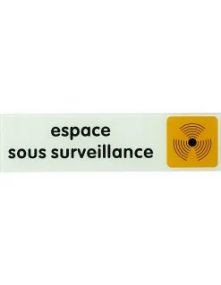 Plaque de signalisation Espace sous surveillance, plexiglass adhésif, 170x45mm - THIRARD