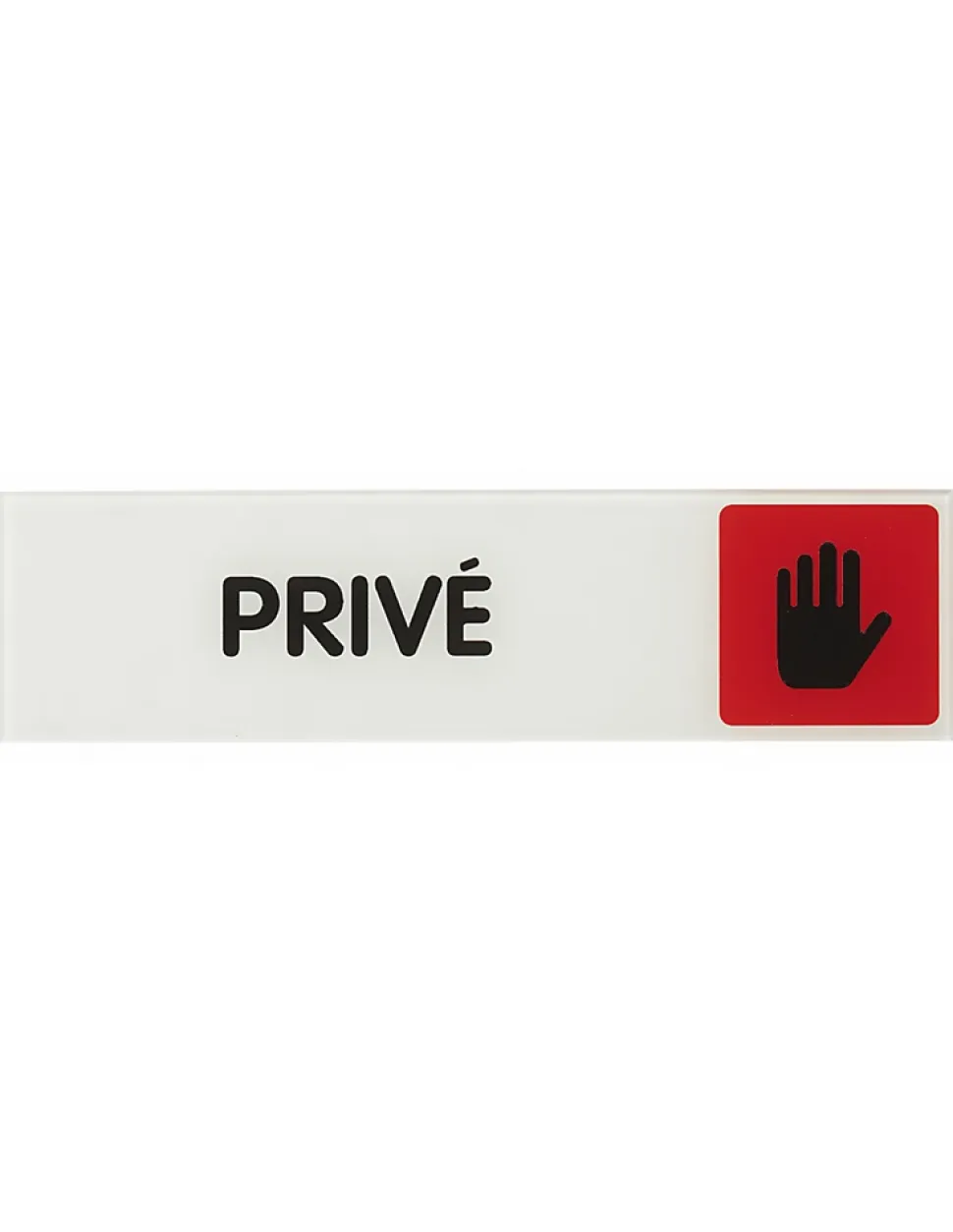Plaque de signalisation Privé, plexiglass adhésif, 170x45mm - THIRARD