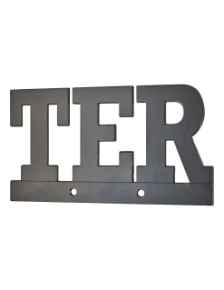 Plaque de signalisation TER, alliage à visser, hauteur 80mm, noir - THIRARD