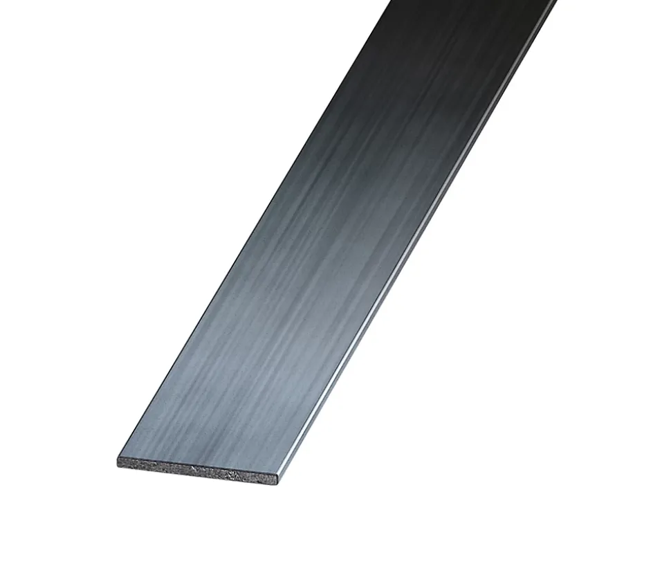 Plat acier étiré verni 25 x 2 mm, 1 m